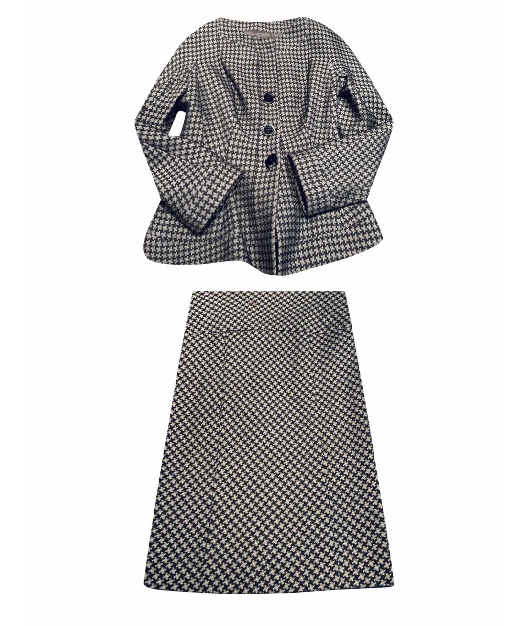 GIORGIO ARMANI Антрацитовый шерстяной костюм с юбками, фото 1