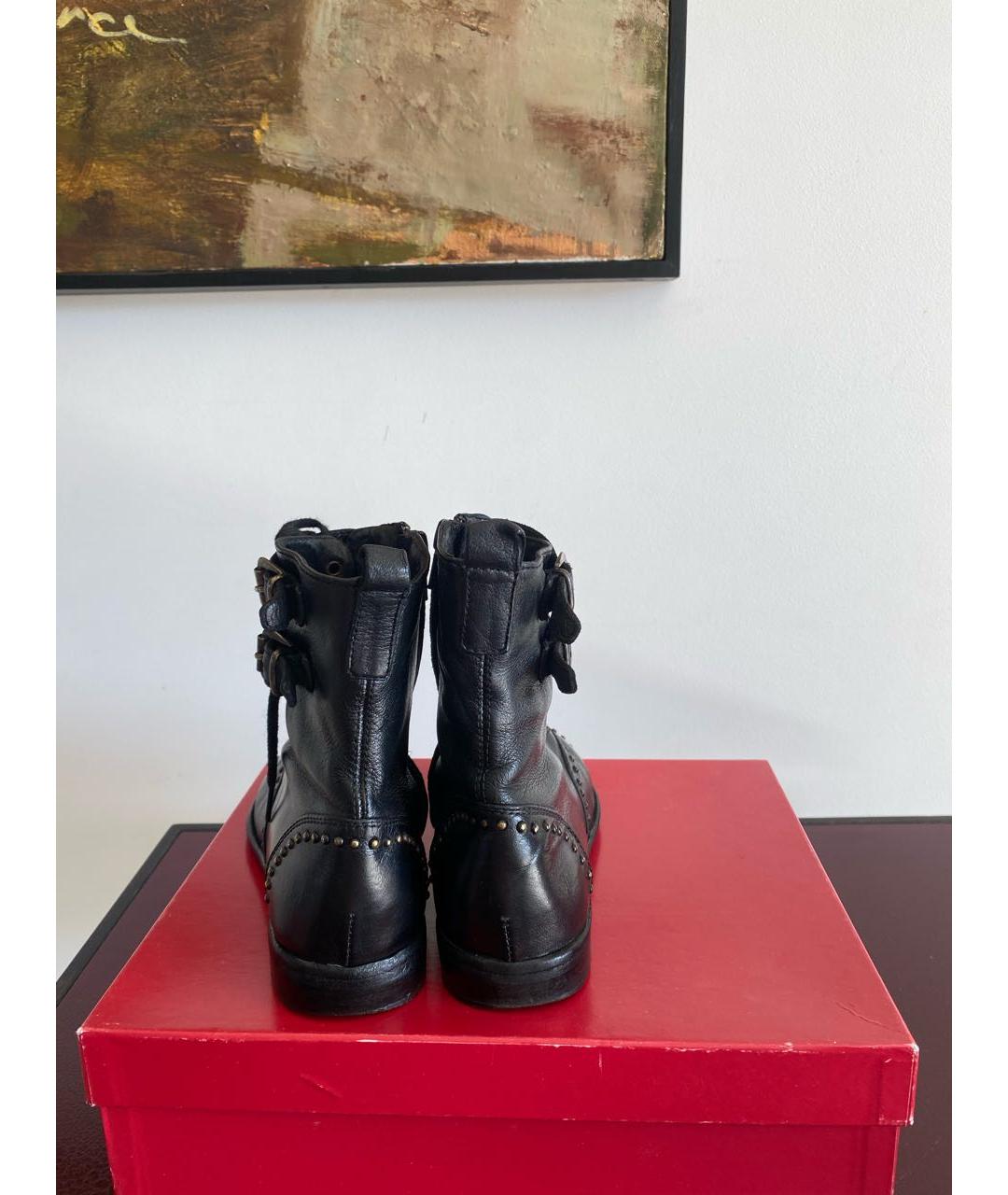 BONPOINT Черные кожаные ботинки, фото 4