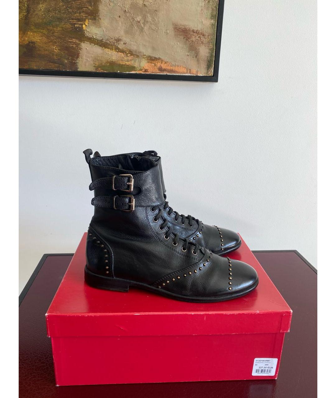BONPOINT Черные кожаные ботинки, фото 9