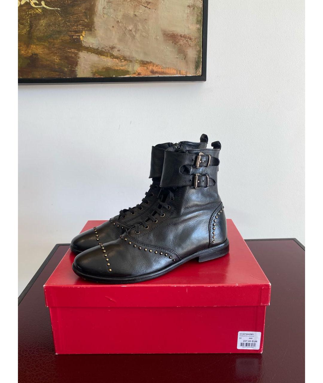 BONPOINT Черные кожаные ботинки, фото 5