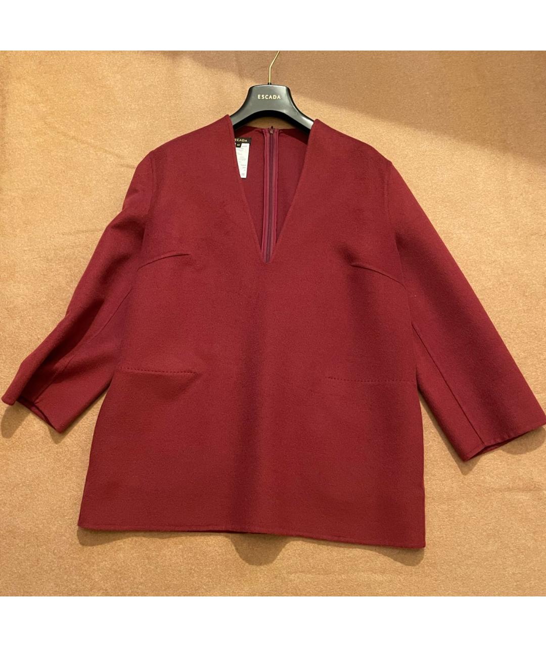 ESCADA Бордовый кашемировый жакет/пиджак, фото 8