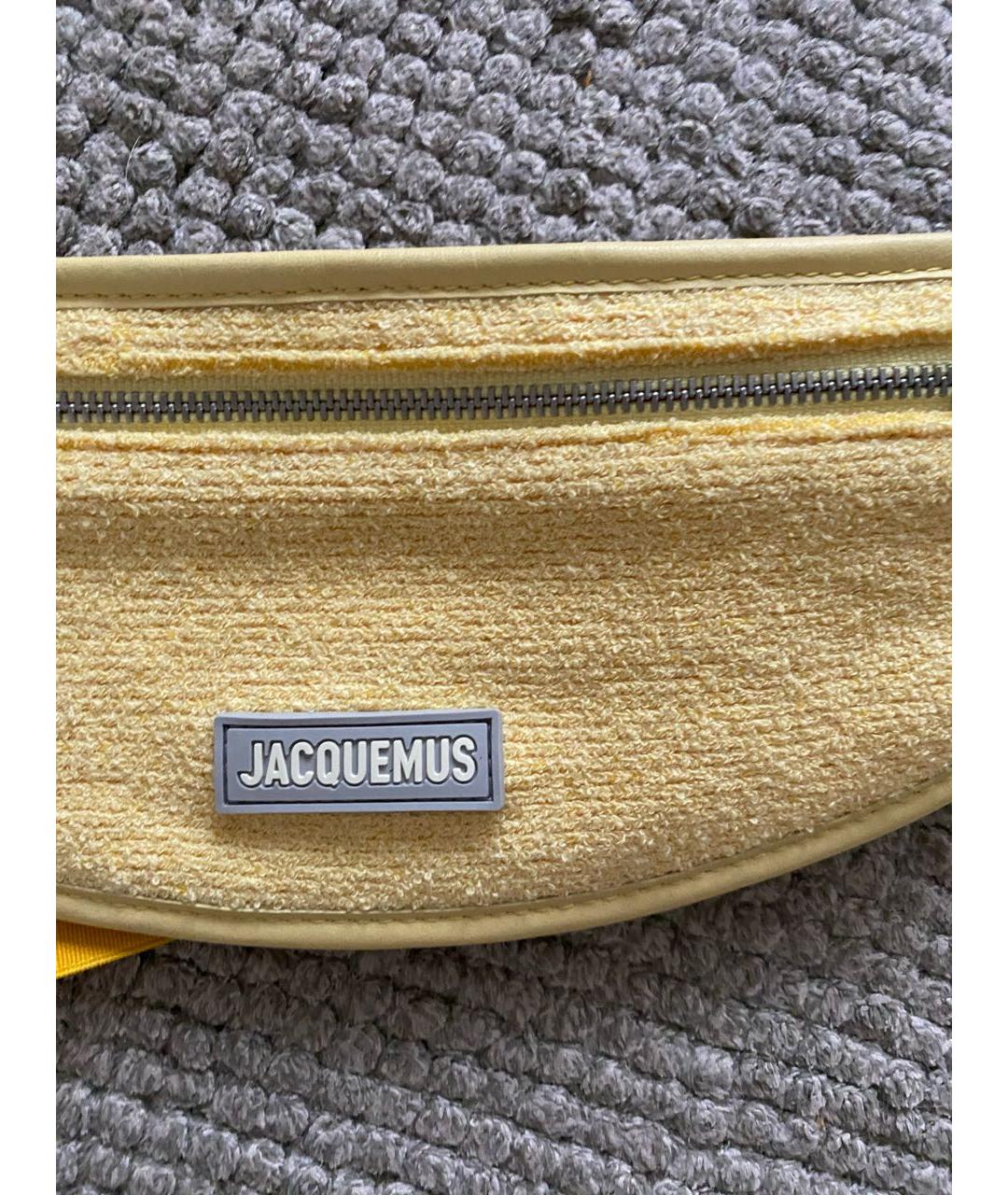 JACQUEMUS Желтая тканевая поясная сумка, фото 2