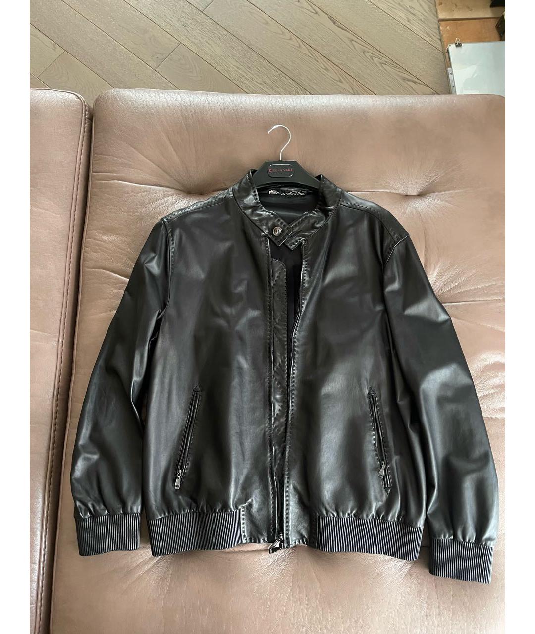 BRIONI Черная кожаная куртка, фото 9