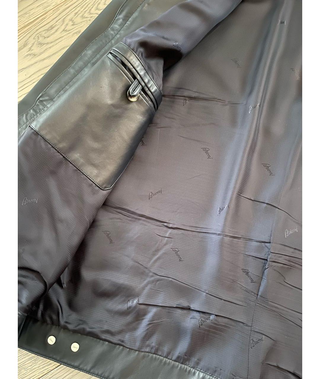 BRIONI Темно-синяя кожаная куртка, фото 8