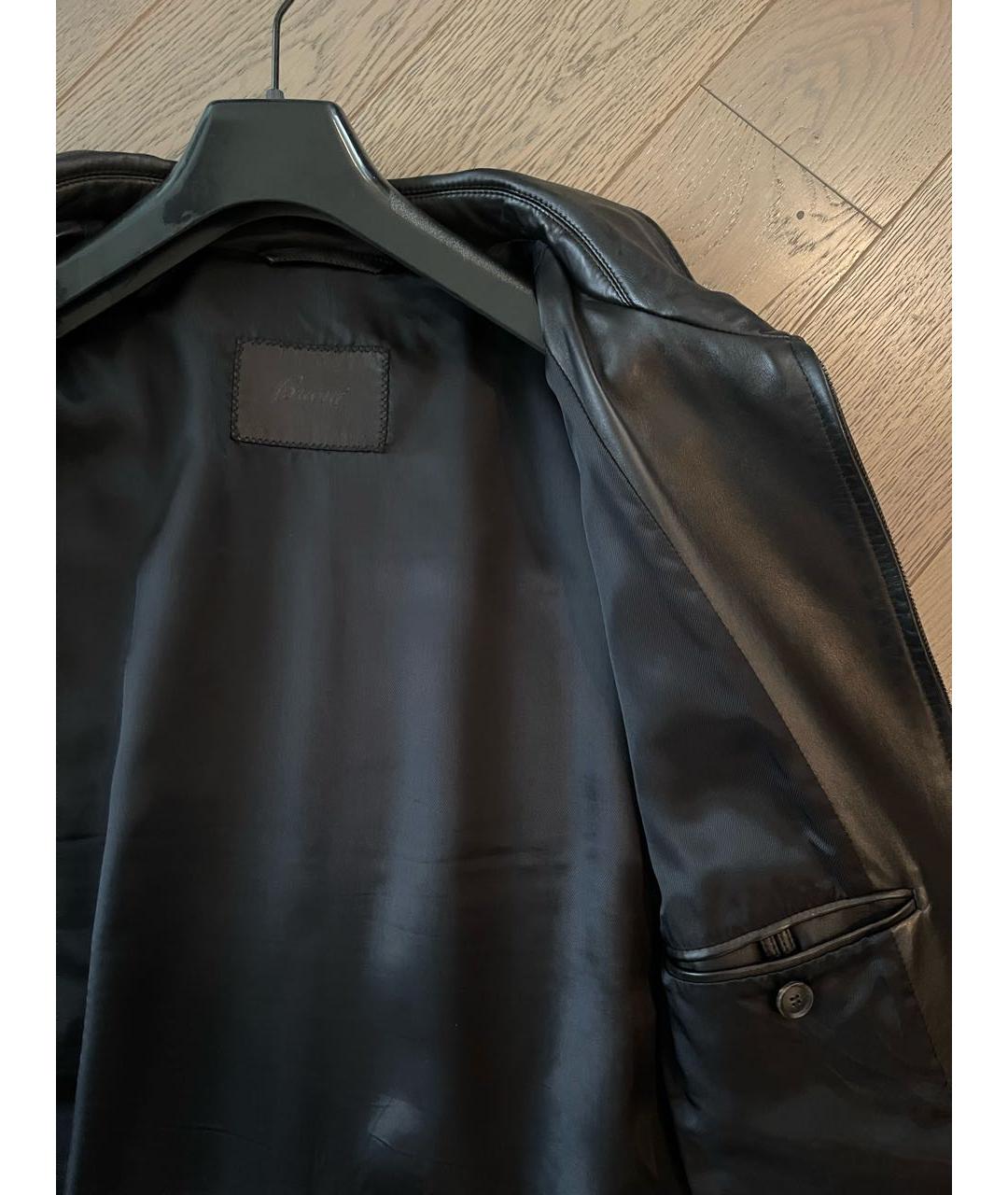BRIONI Черная кожаная куртка, фото 3