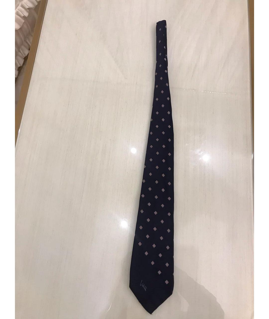 VALENTINO Темно-синий шелковый галстук, фото 6