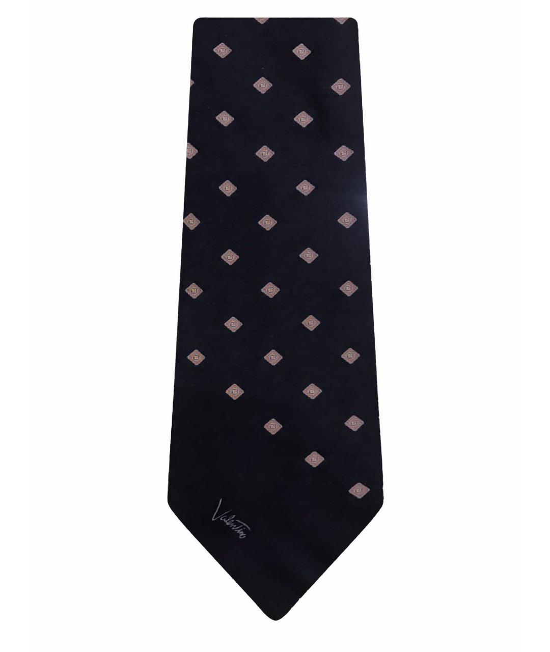 VALENTINO Темно-синий шелковый галстук, фото 1