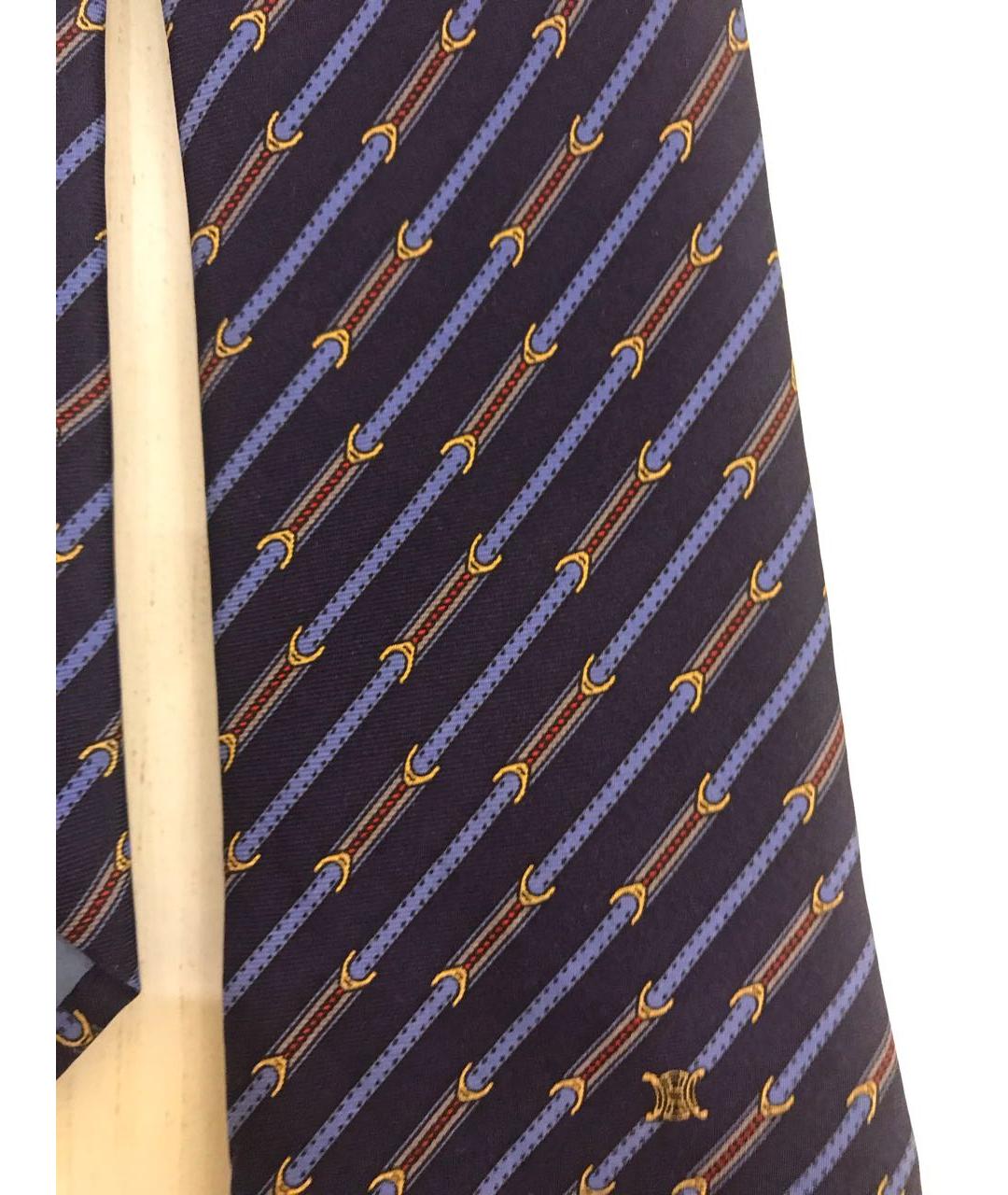 CELINE PRE-OWNED Синий шелковый галстук, фото 4
