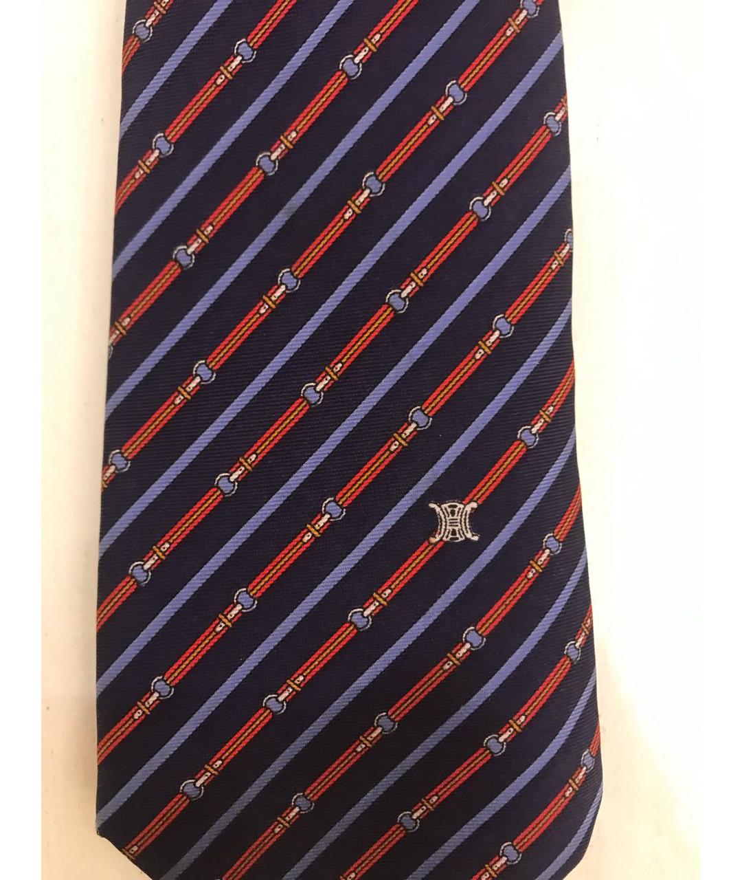 CELINE PRE-OWNED Темно-синий шелковый галстук, фото 4