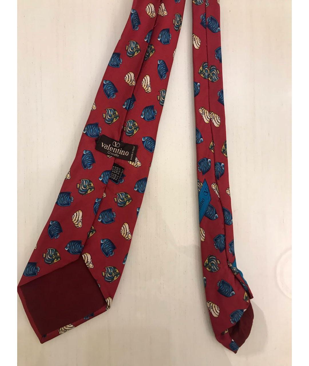 VALENTINO Красный шелковый галстук, фото 5