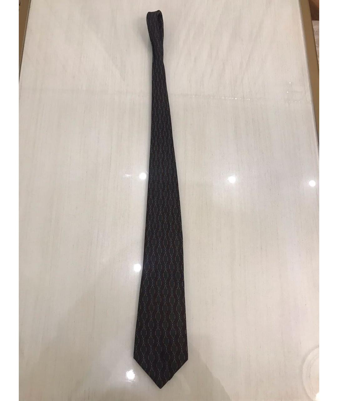 SAINT LAURENT Зеленый шелковый галстук, фото 5