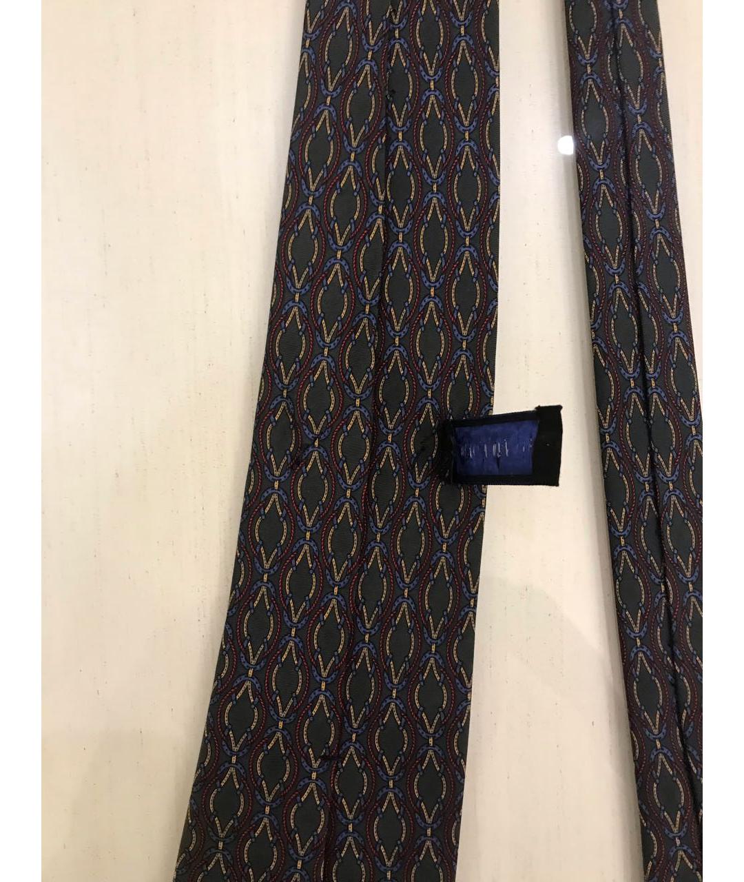 SAINT LAURENT Зеленый шелковый галстук, фото 3