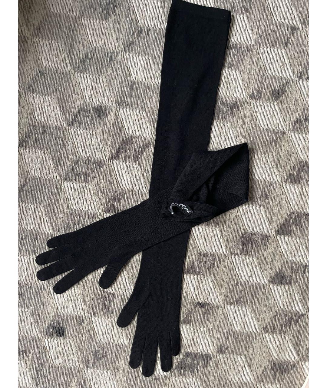 DOLCE&GABBANA Антрацитовые шерстяные перчатки, фото 5