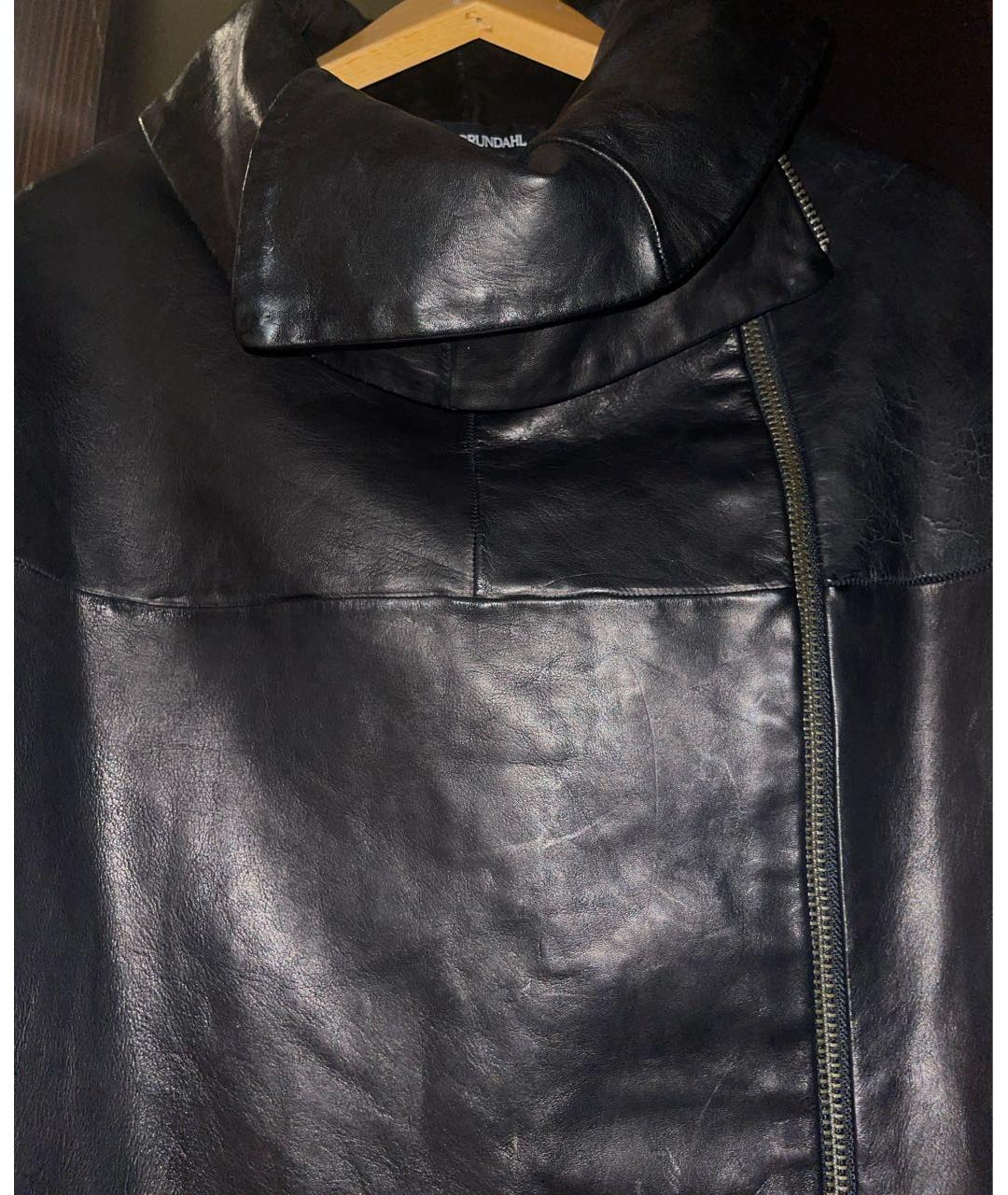 IVAN GRUNDAHL Черное кожаное пальто, фото 4