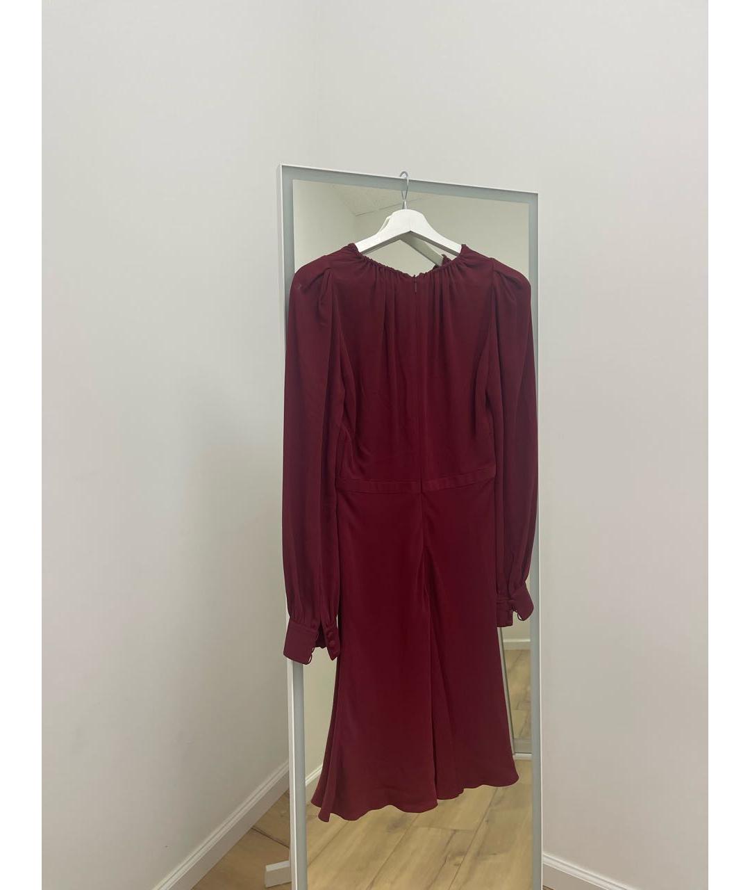 GUCCI Бордовое шелковое повседневное платье, фото 2