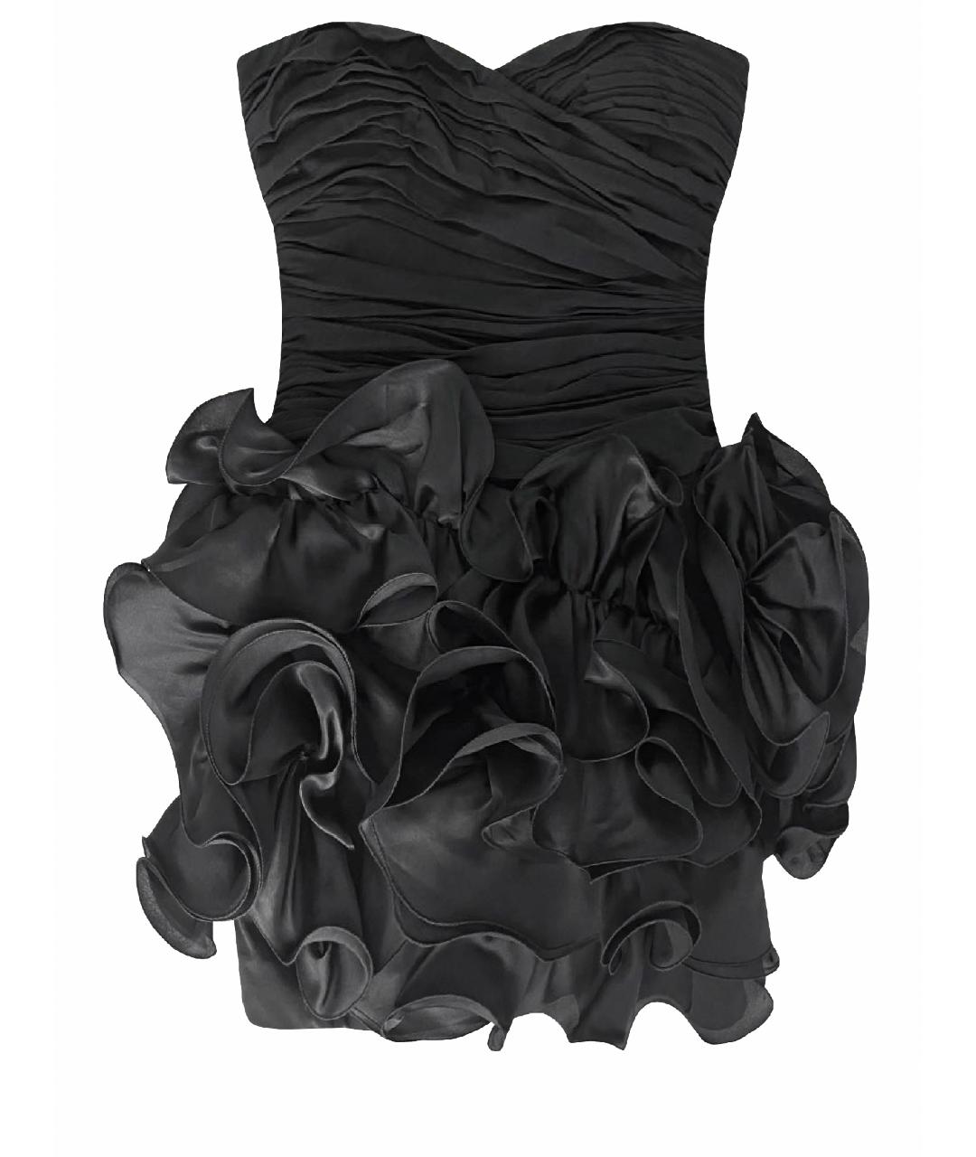 MARCHESA Черное полиэстеровое коктейльное платье, фото 1