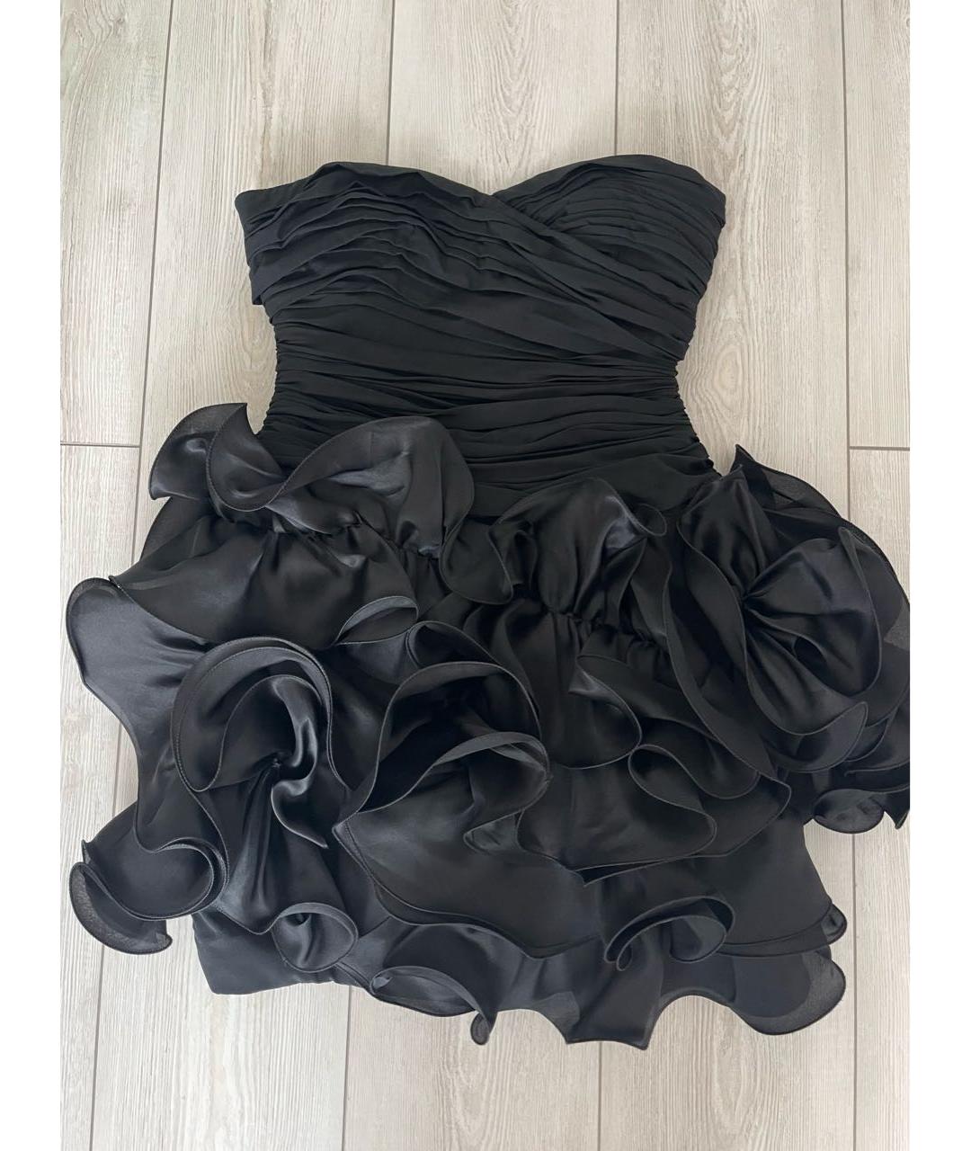 MARCHESA Черное полиэстеровое коктейльное платье, фото 7