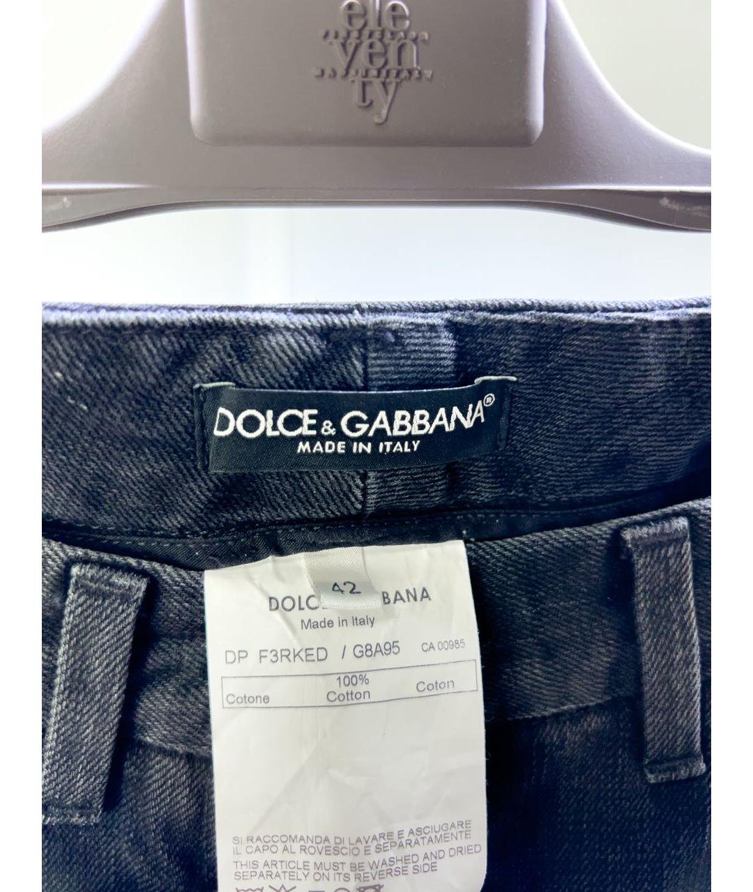 DOLCE&GABBANA Антрацитовые хлопковые джинсы клеш, фото 3
