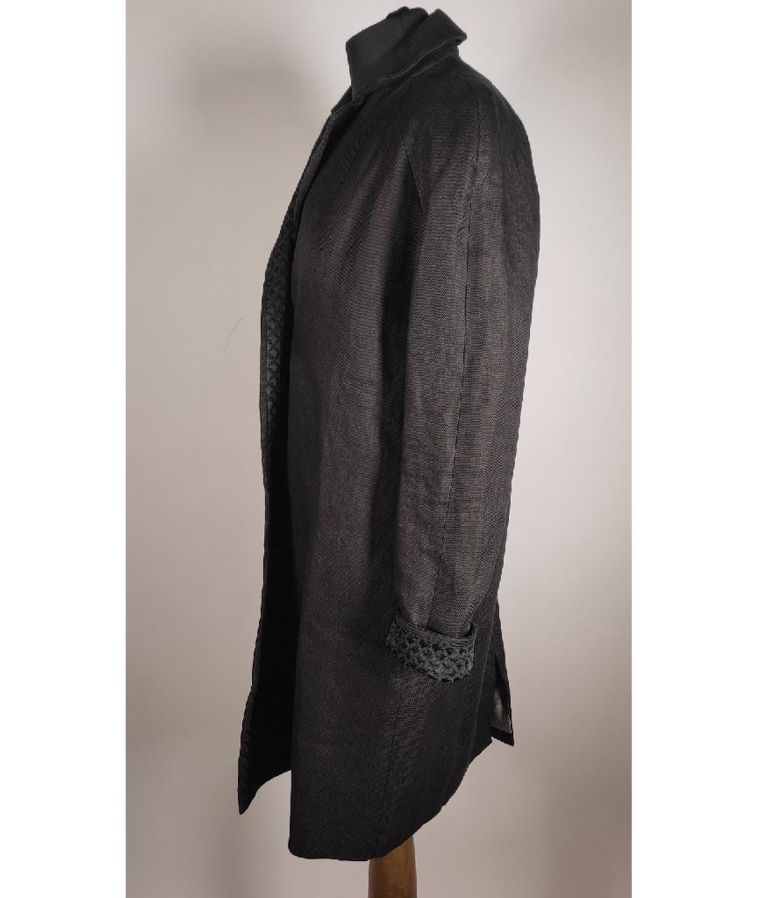 HAIDER ACKERMANN Черное льняное пальто, фото 2