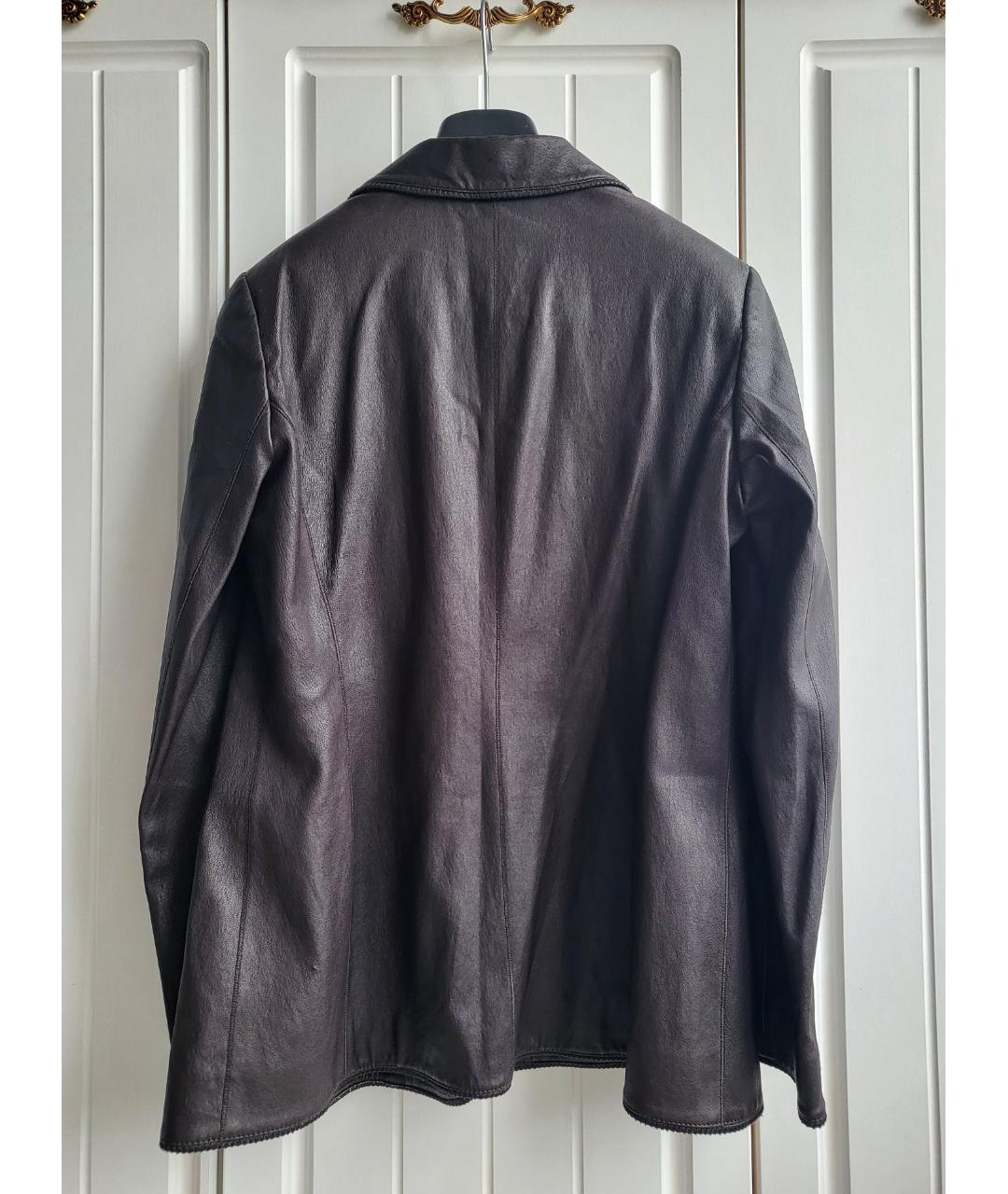 GIORGIO ARMANI Коричневый кожаный жакет/пиджак, фото 2