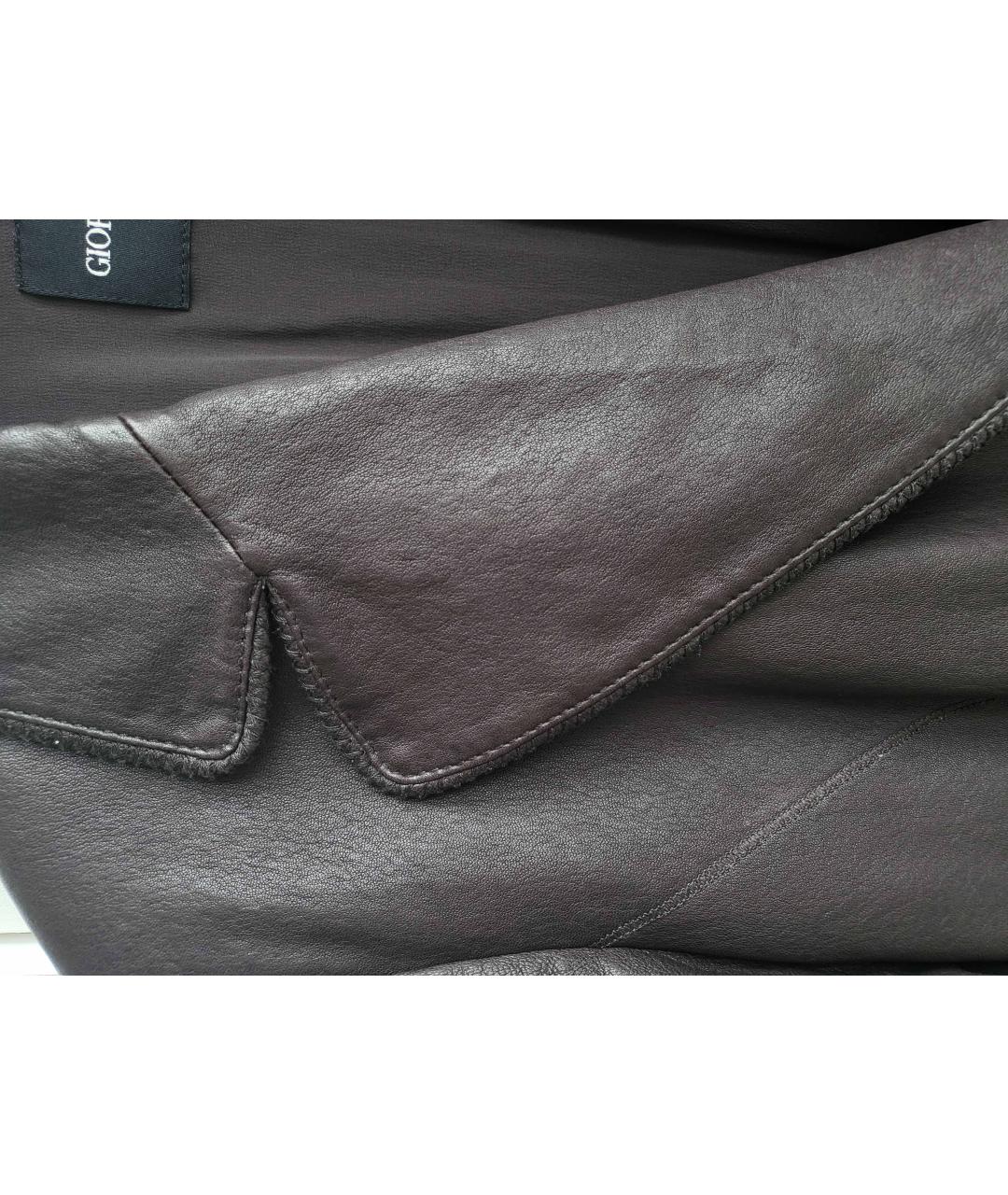 GIORGIO ARMANI Коричневый кожаный жакет/пиджак, фото 8