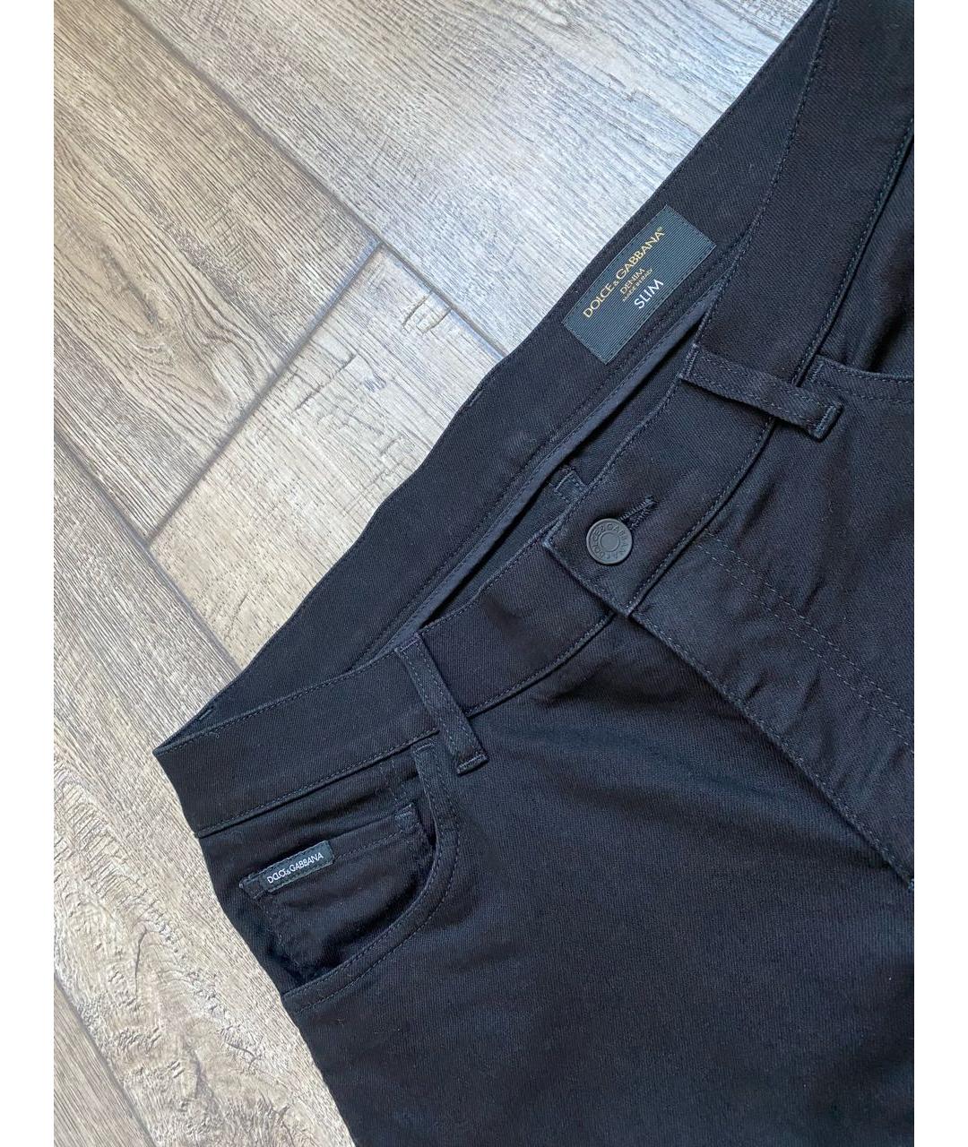 DOLCE&GABBANA Черные хлопко-эластановые джинсы, фото 4