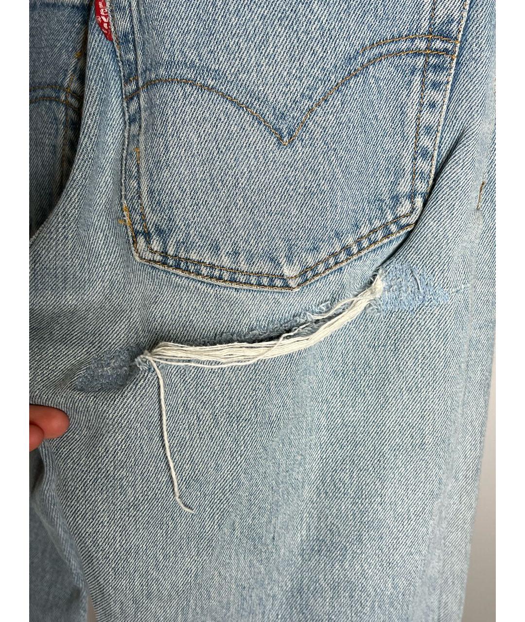 RE/DONE Голубые хлопковые джинсы слим, фото 5