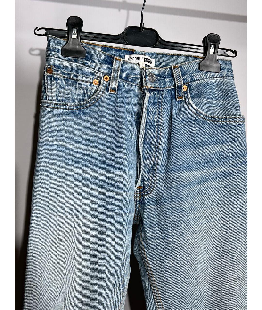RE/DONE Голубые хлопковые джинсы слим, фото 3