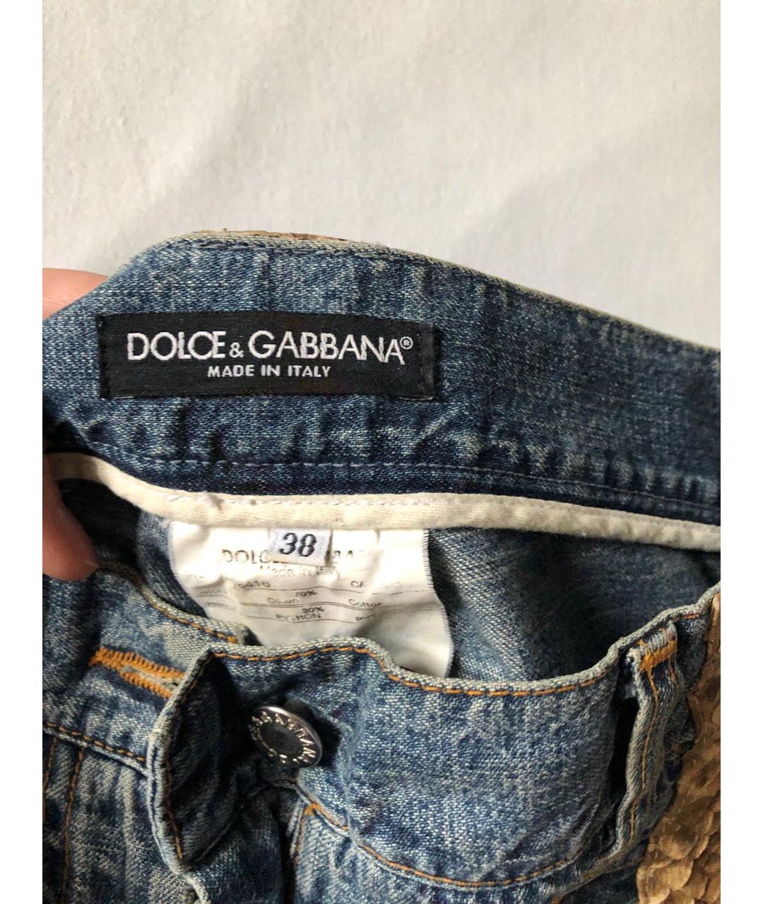 DOLCE&GABBANA Синие прямые джинсы, фото 3
