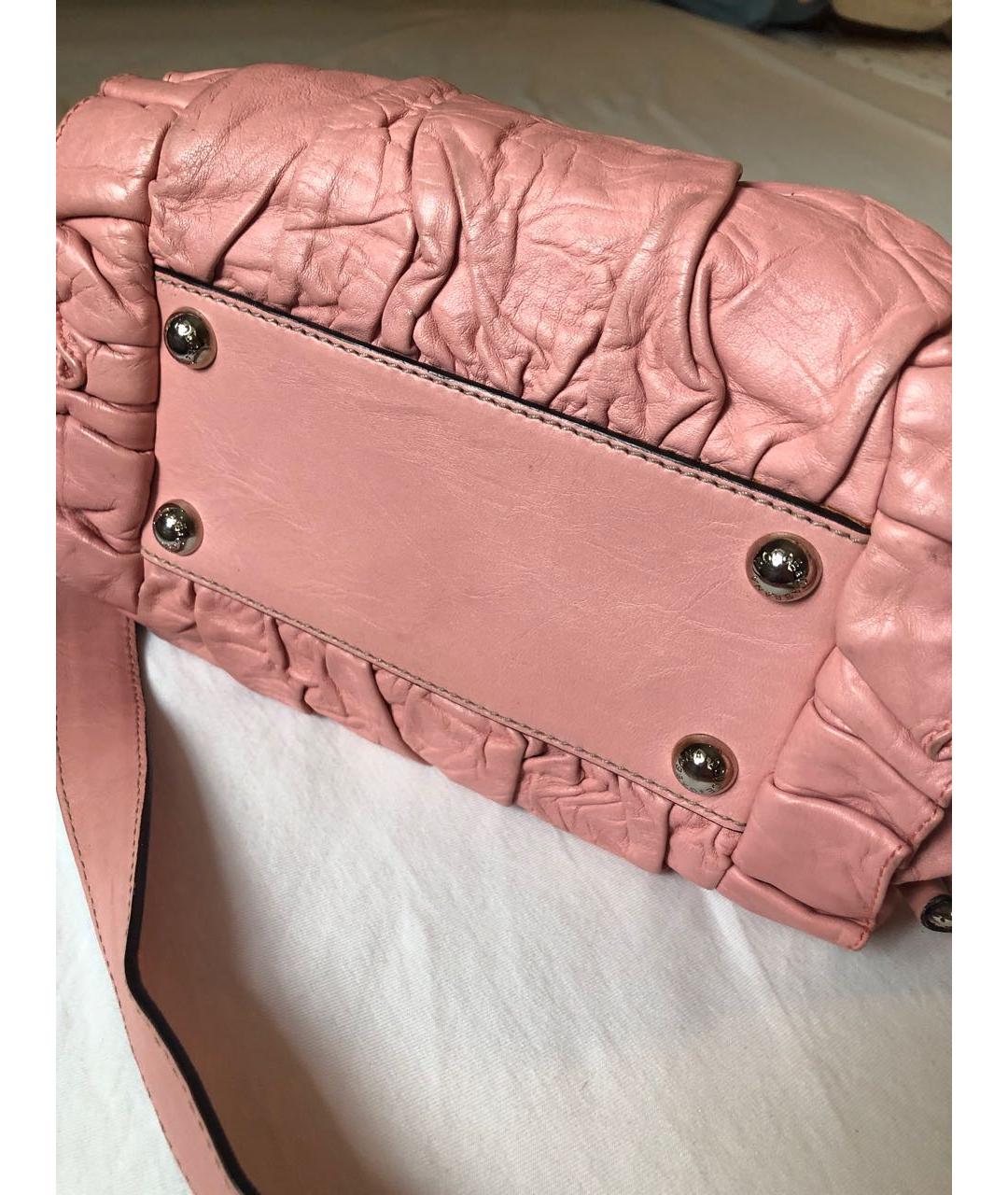 DOLCE&GABBANA Розовая кожаная сумка с короткими ручками, фото 4