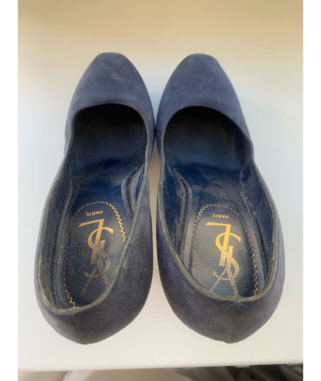 YVES SAINT LAURENT VINTAGE Синие кожаные туфли, фото 3