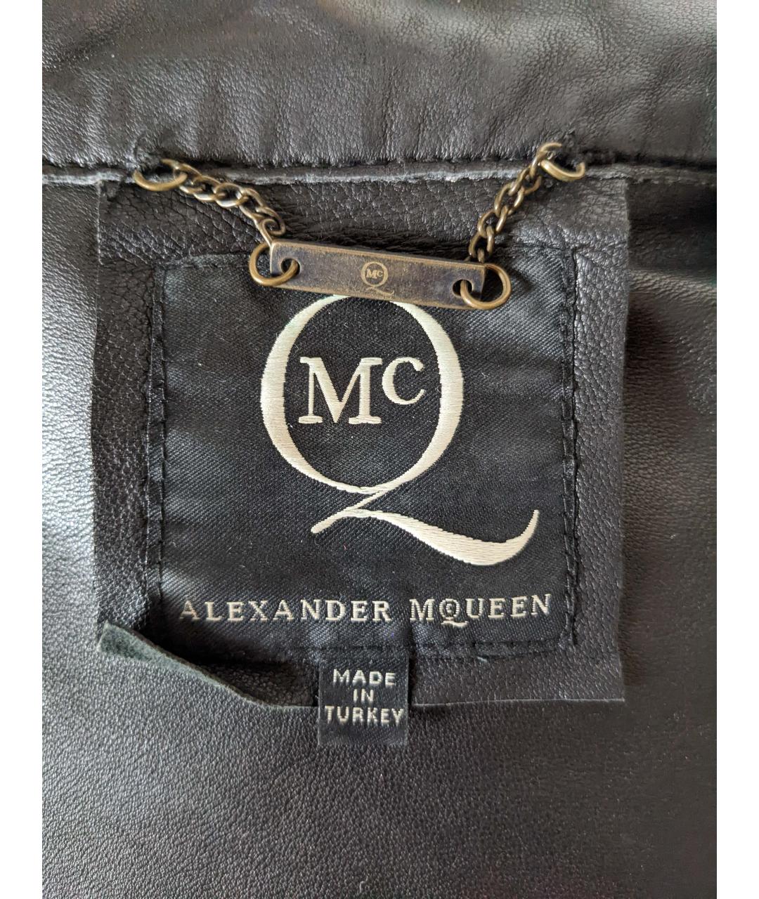 ALEXANDER MCQUEEN Черный кожаный жакет/пиджак, фото 3