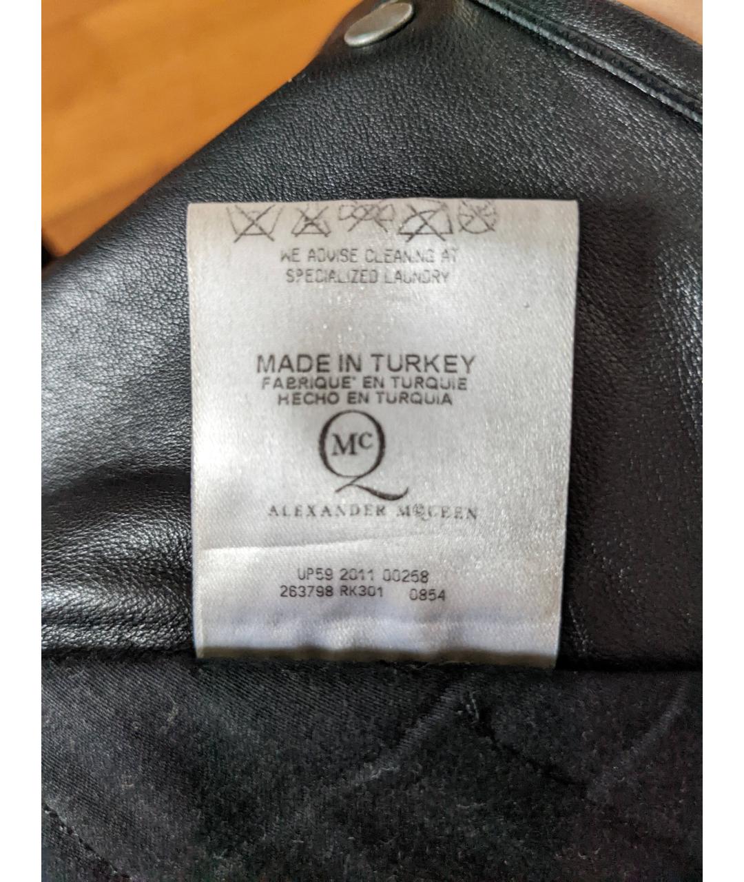 ALEXANDER MCQUEEN Черный кожаный жакет/пиджак, фото 4