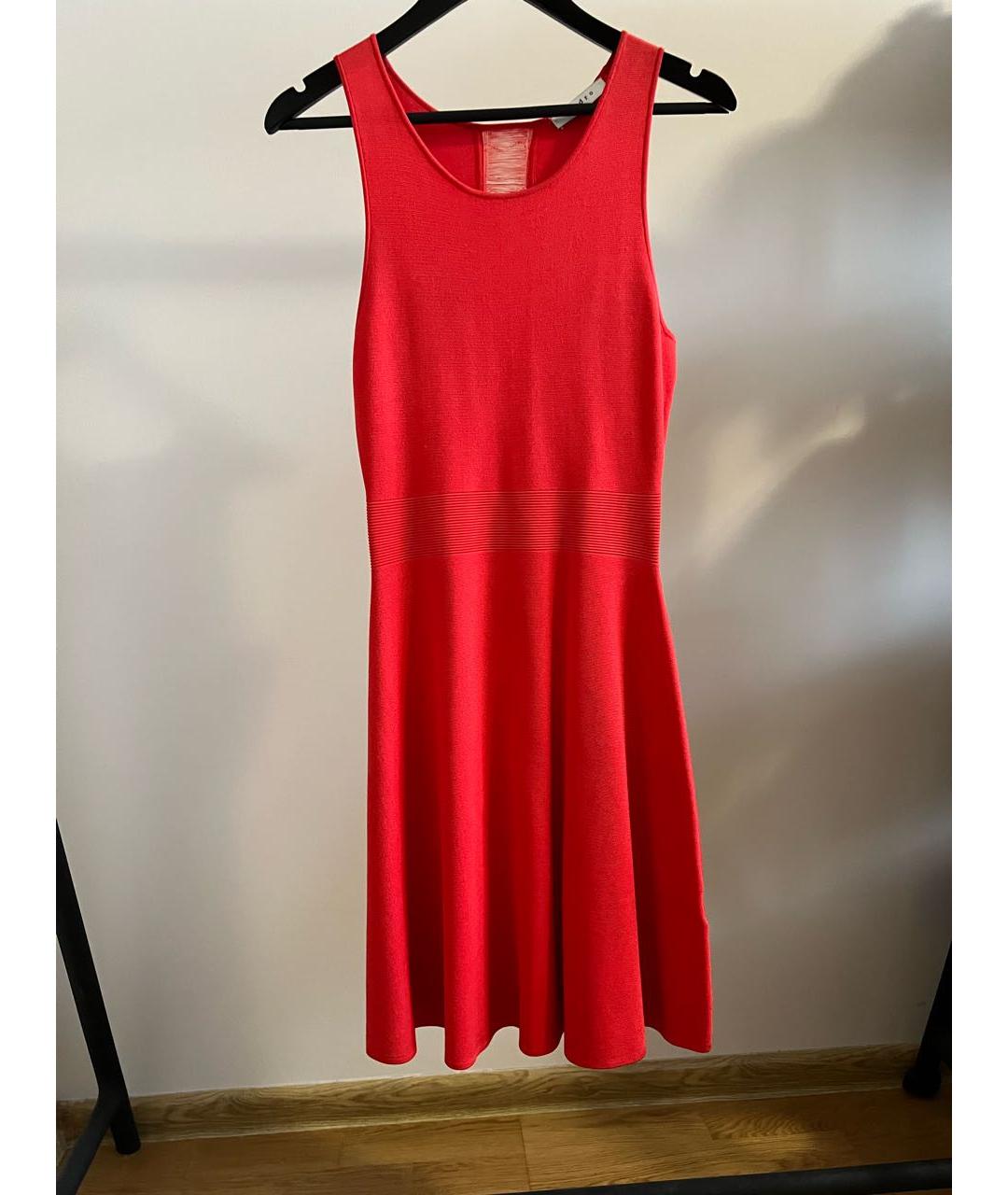 SANDRO Красное вискозное повседневное платье, фото 8
