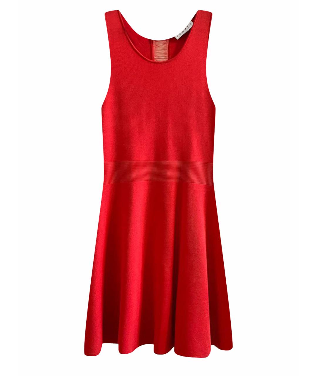 SANDRO Красное вискозное повседневное платье, фото 1