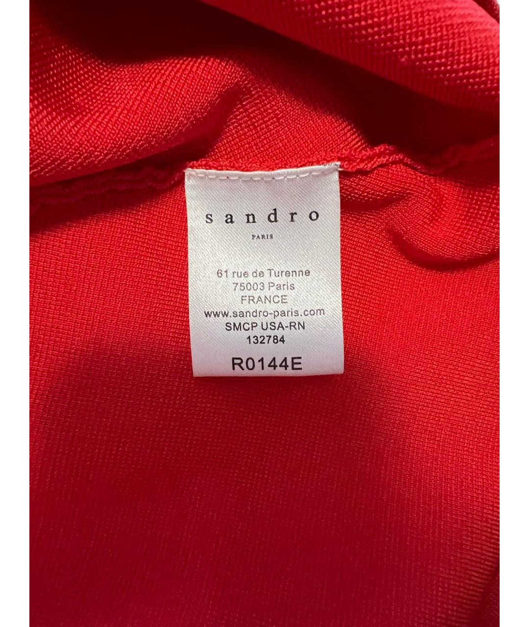 SANDRO Красное вискозное повседневное платье, фото 5
