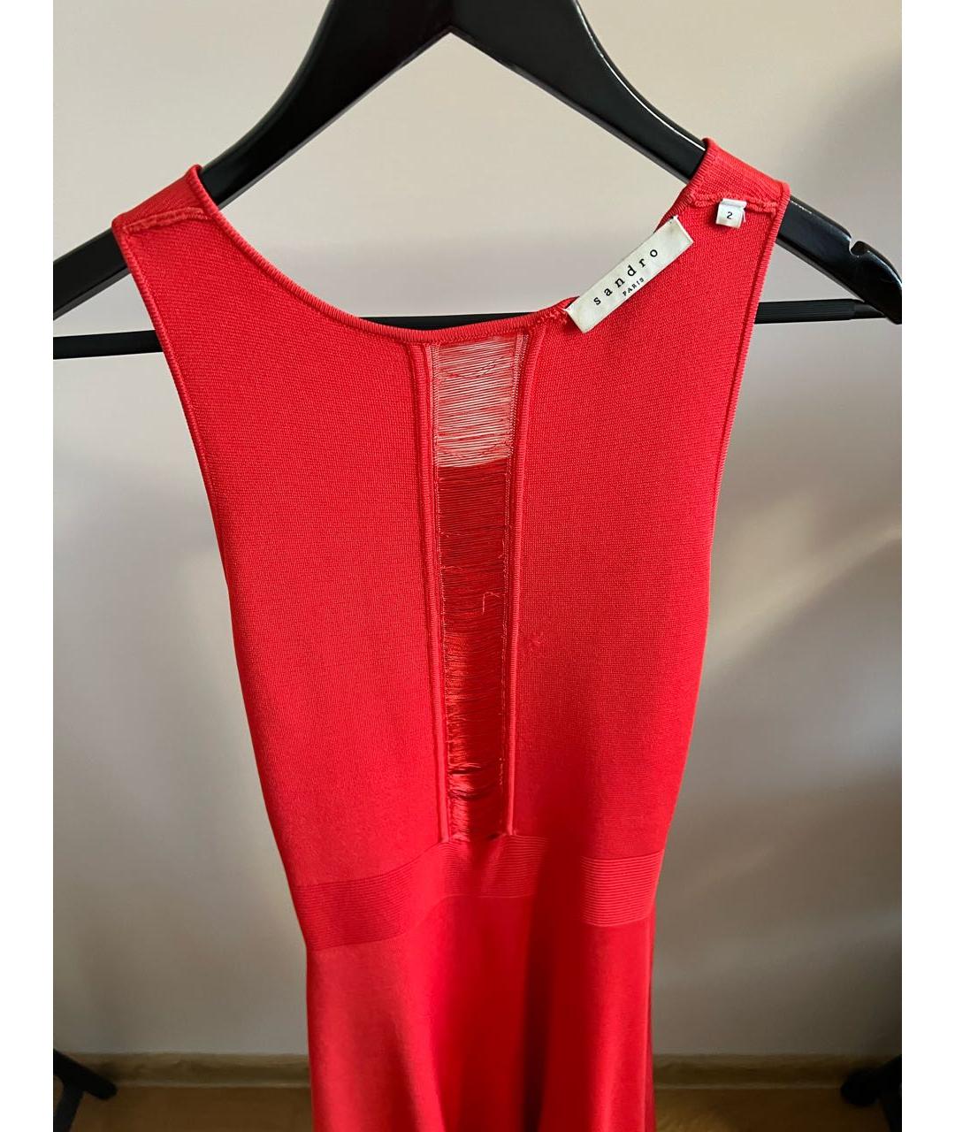 SANDRO Красное вискозное повседневное платье, фото 3