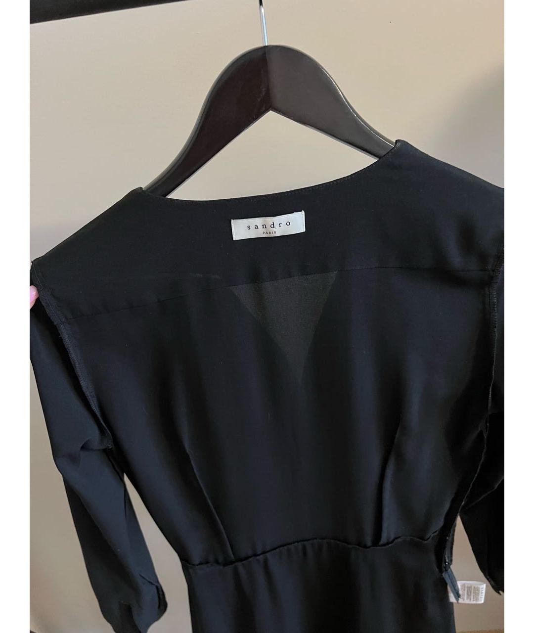 SANDRO Черное полиэстеровое повседневное платье, фото 3