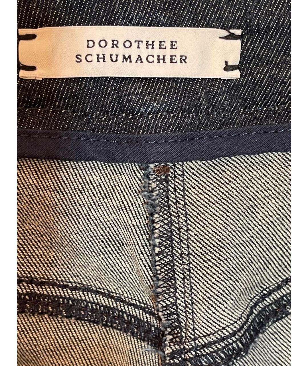 DOROTHEE SCHUMACHER Синие хлопко-полиэстеровые джинсы клеш, фото 5