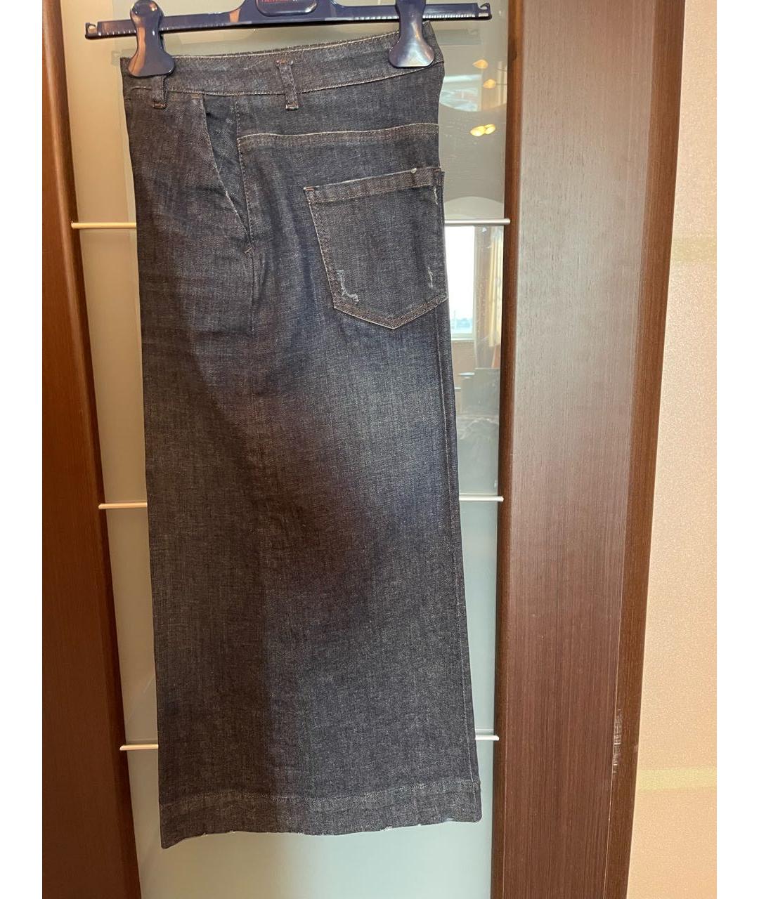 DOROTHEE SCHUMACHER Синие хлопко-полиэстеровые джинсы клеш, фото 4