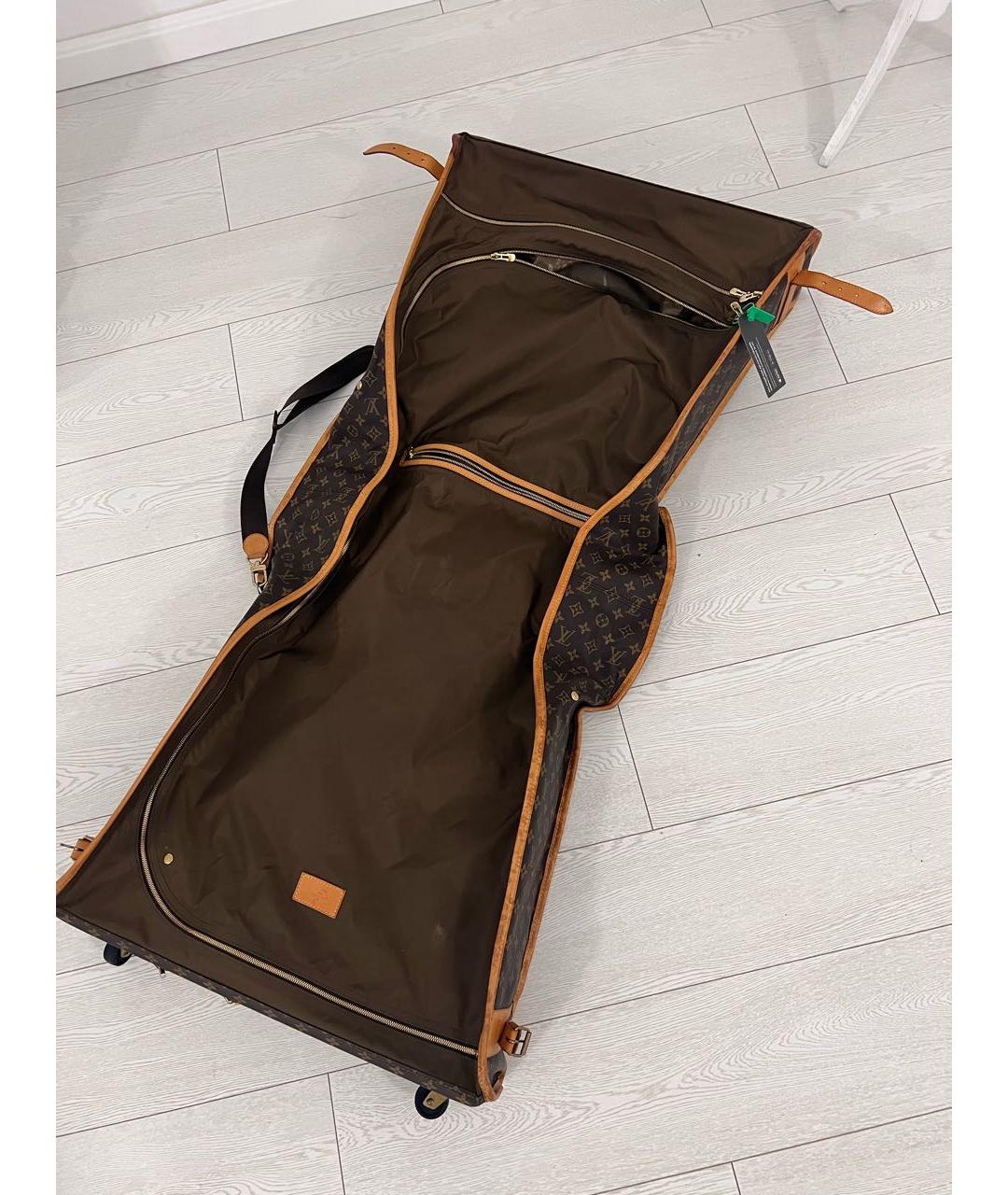LOUIS VUITTON PRE-OWNED Коричневый чемодан из искусственной кожи, фото 4