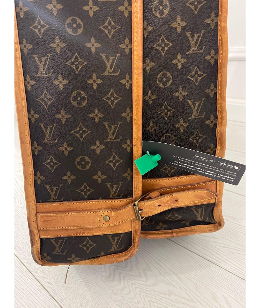 LOUIS VUITTON PRE-OWNED Коричневый чемодан из искусственной кожи, фото 3