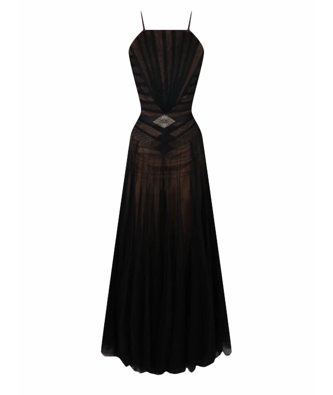 BADGLEY MISCHKA Черное шифоновое вечернее платье, фото 1