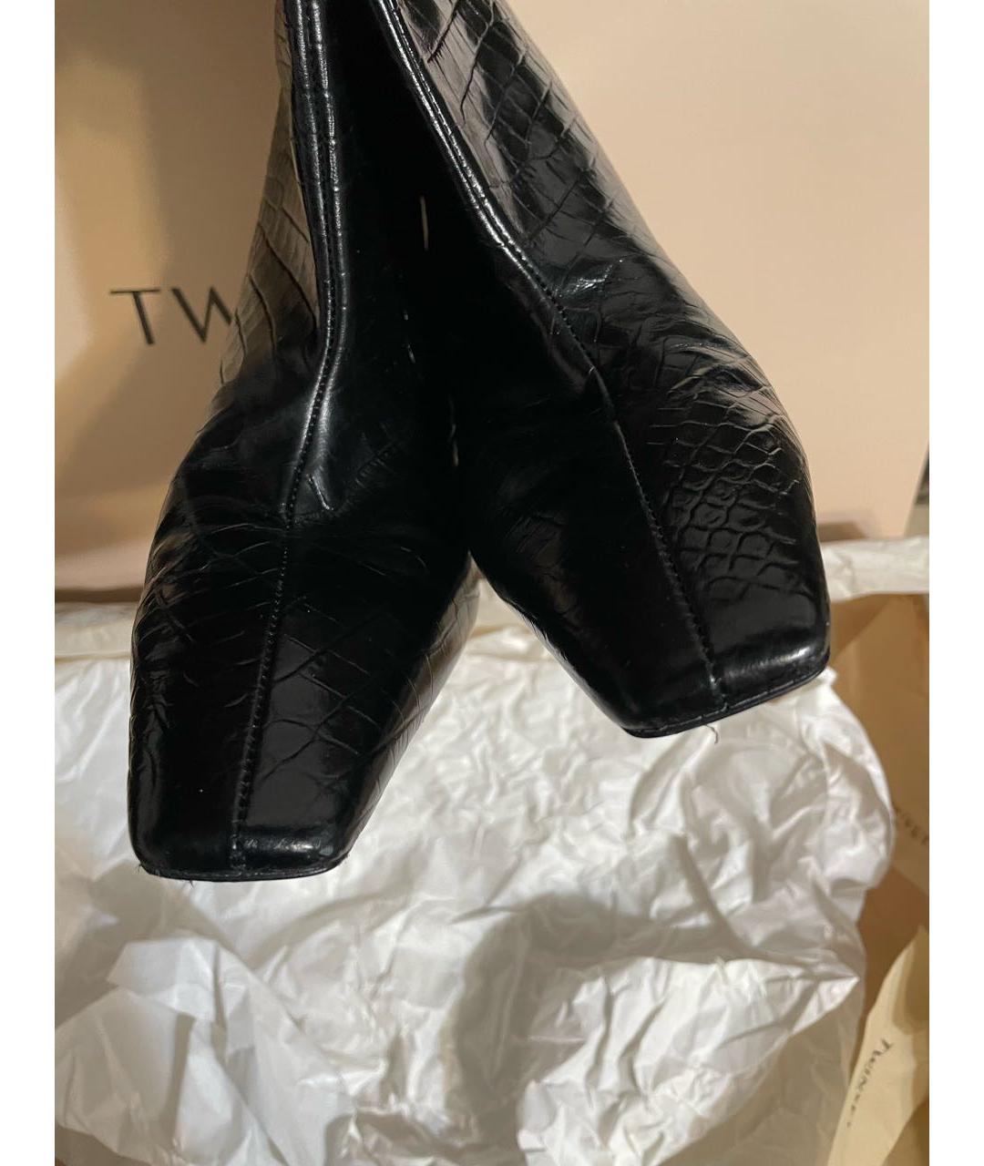 TWIN-SET Черные кожаные сапоги, фото 2