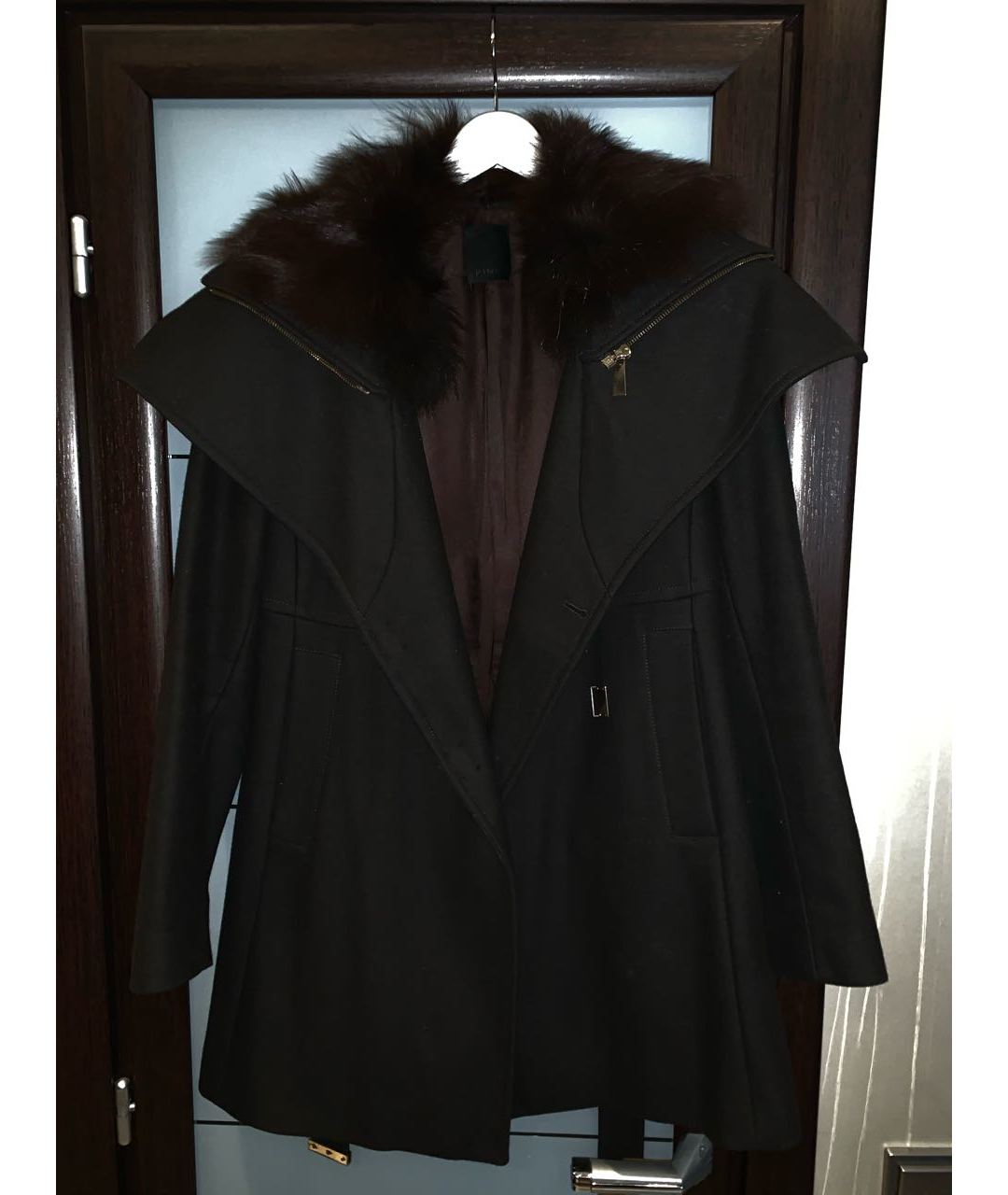 PINKO Коричневое шерстяное пальто, фото 9