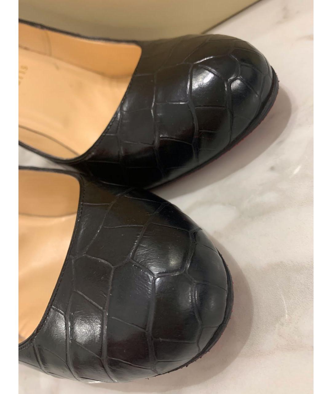 CHRISTIAN LOUBOUTIN Черные кожаные туфли, фото 6