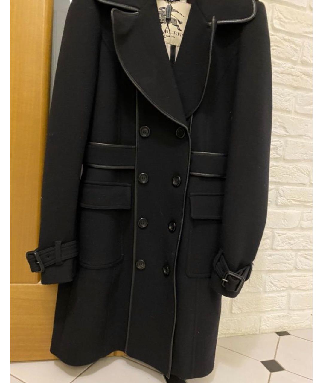 BURBERRY Черное шерстяное пальто, фото 2