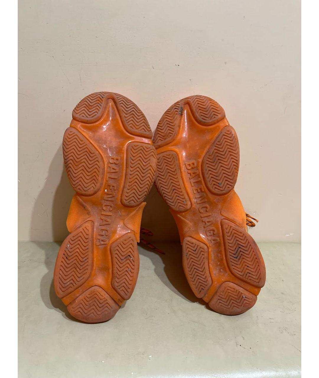BALENCIAGA Оранжевое текстильные низкие кроссовки / кеды, фото 6