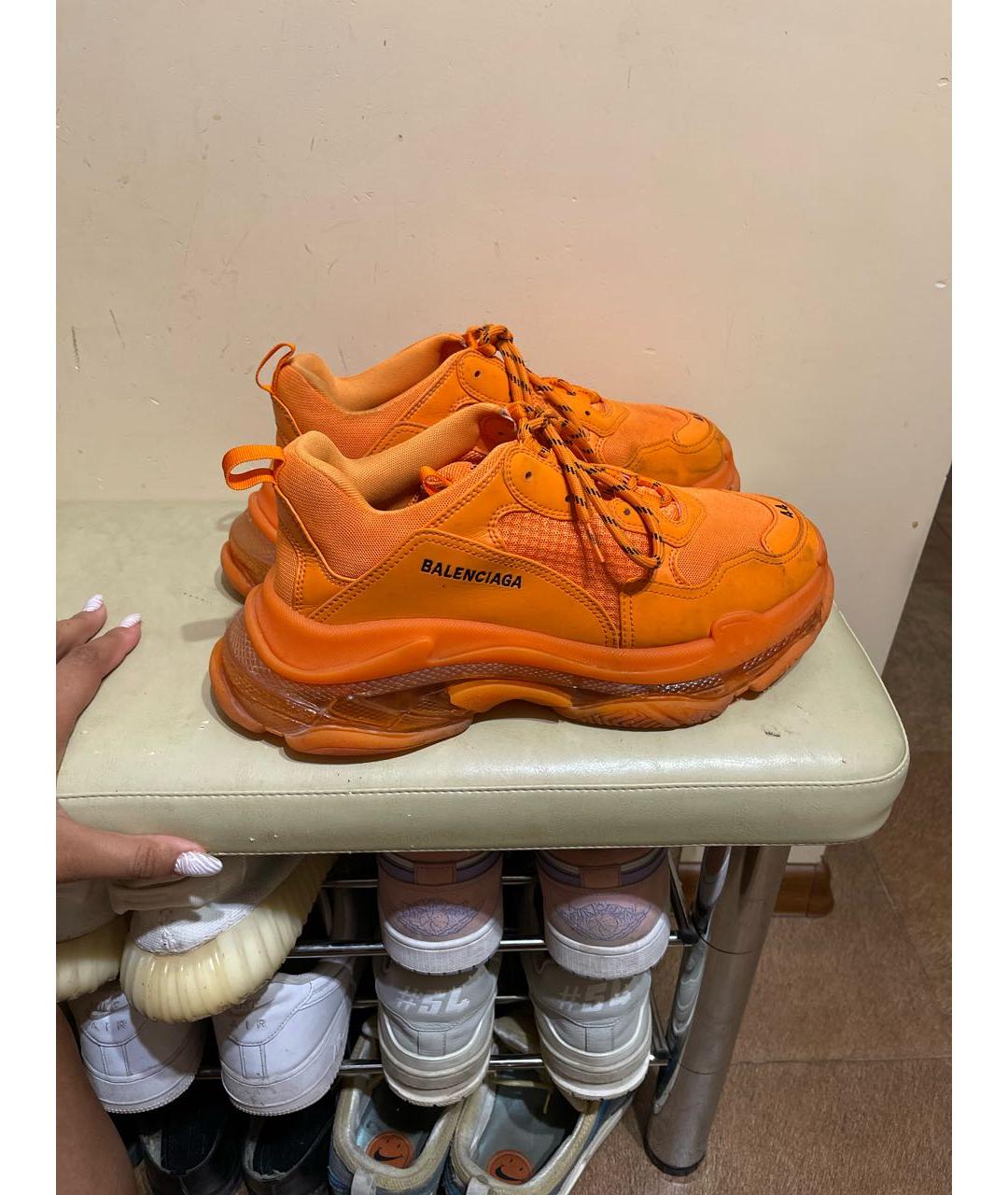 BALENCIAGA Оранжевое текстильные низкие кроссовки / кеды, фото 7