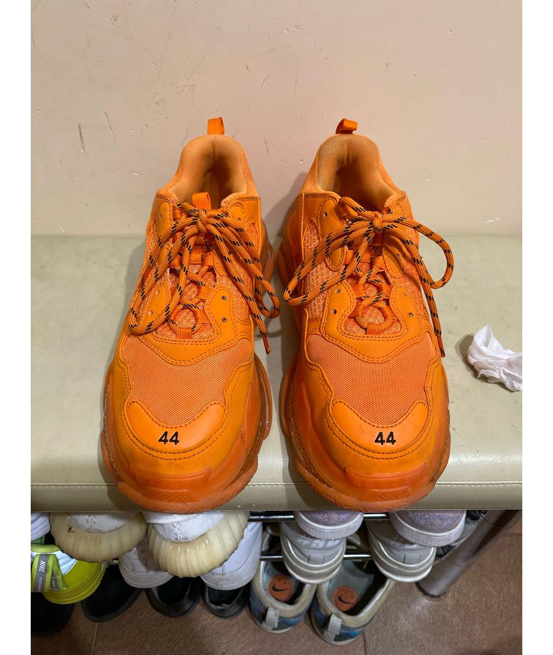 BALENCIAGA Оранжевое текстильные низкие кроссовки / кеды, фото 2